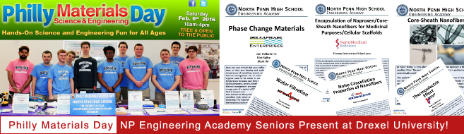 Engineering Academy Seniors to Presenta At Philly Materials Day at Drexel University!