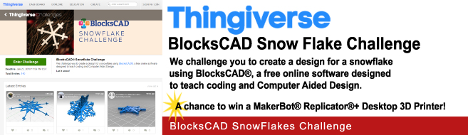 BlocksCAD Snowflake Challenge!
